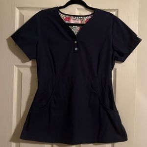 Koi navy scrub top
